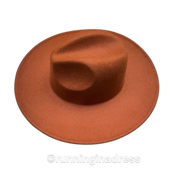 NWOT Free People Clean Slate Felt Adjustable Hat In Color Chestnut Size One Size